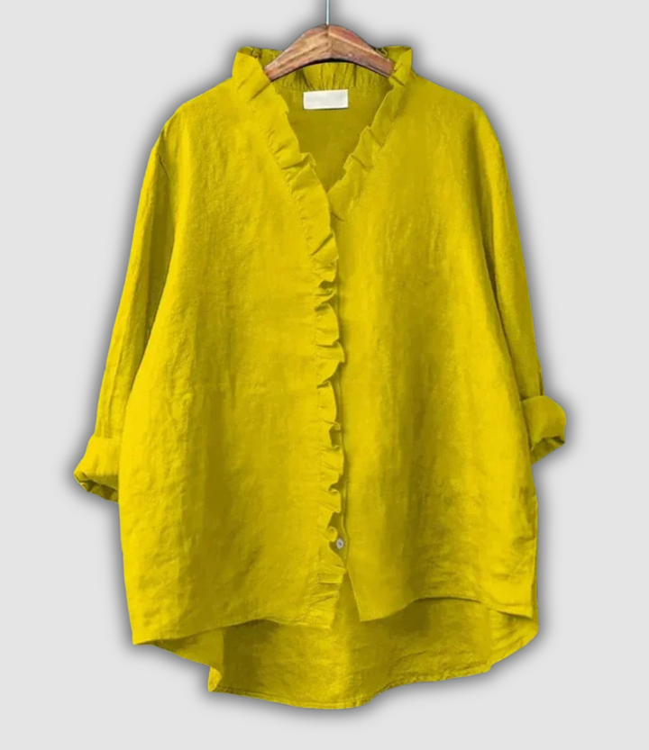 Lined Blouse Brown Red