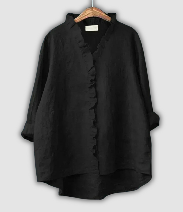 Lined Blouse Brown Red