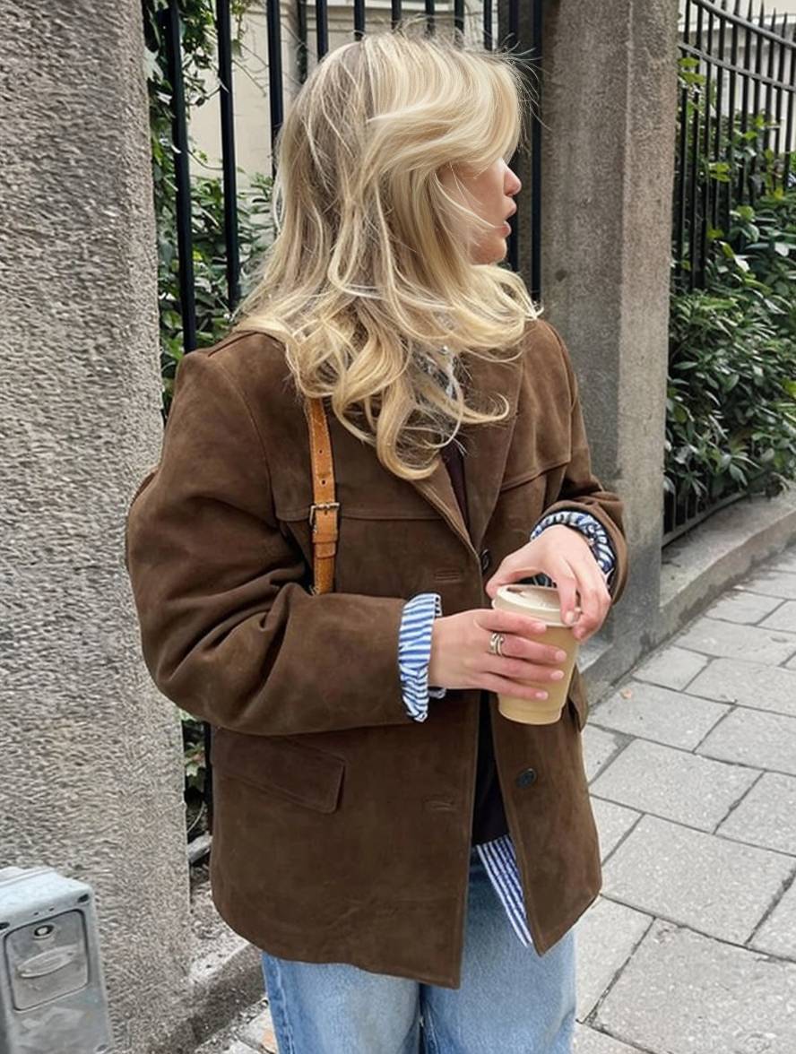 FIORA - Suede Blazer Jacket