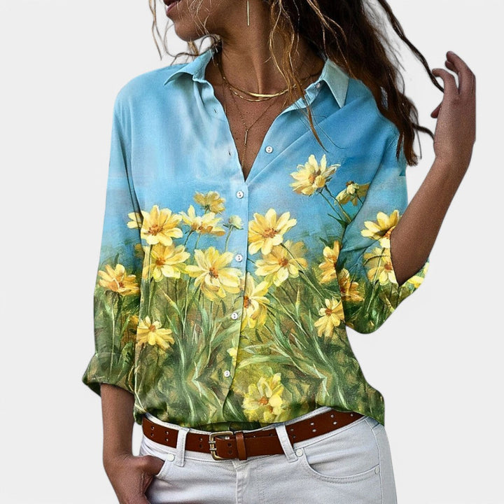 Tess | Women's Long Sleeve Blouse with Elegant Print