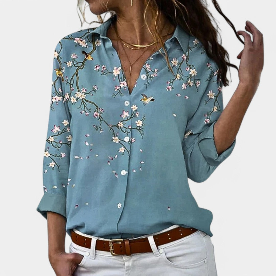 Tess | Women's Long Sleeve Blouse with Elegant Print