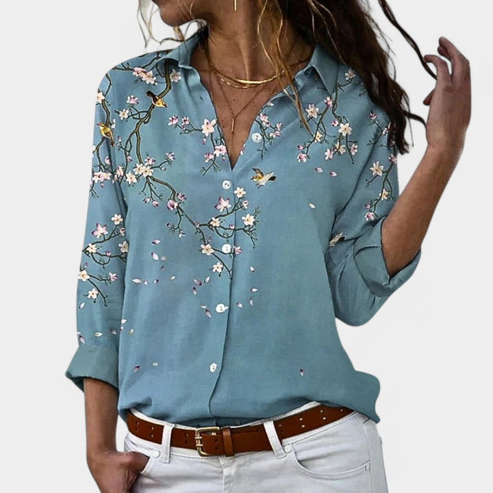 Tess | Women's Long Sleeve Blouse with Elegant Print