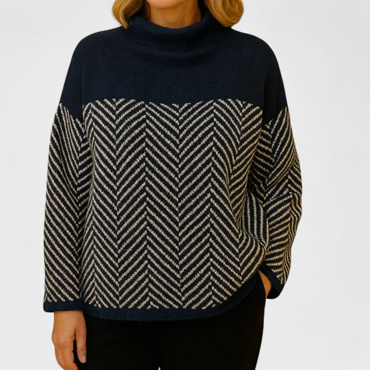 Malene - High Neck Cotton Sweater