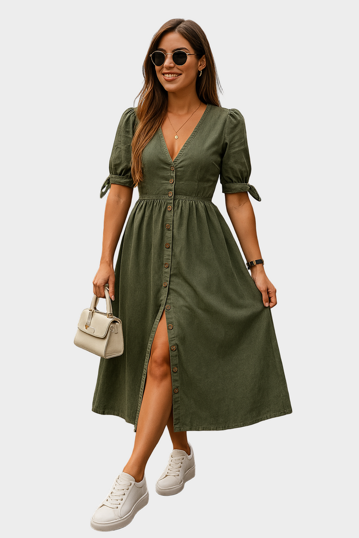Buttoned Denim Dress