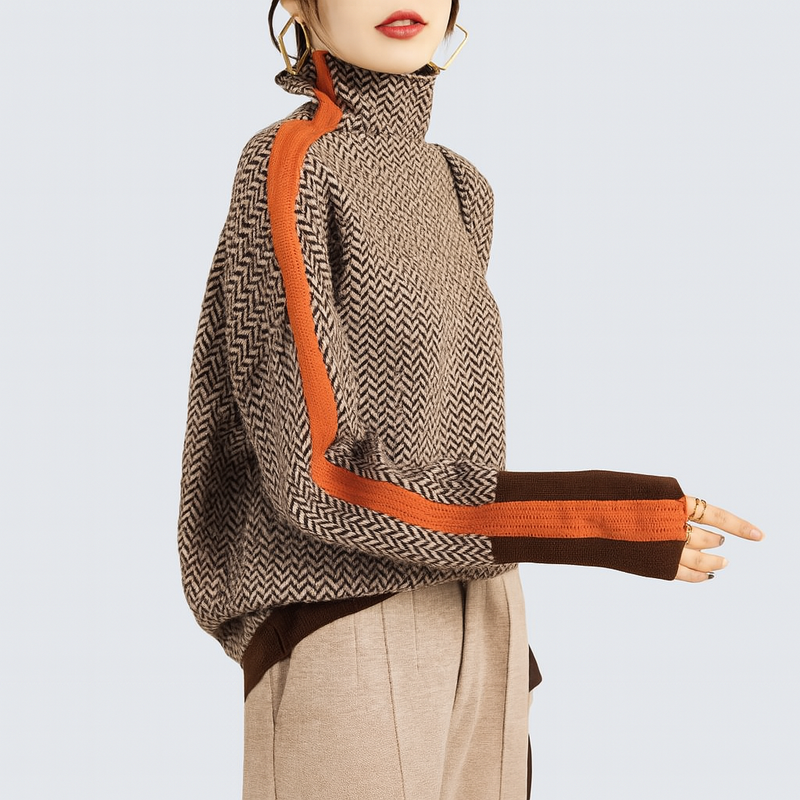 Clarabella - High Neck Mélange Sweater
