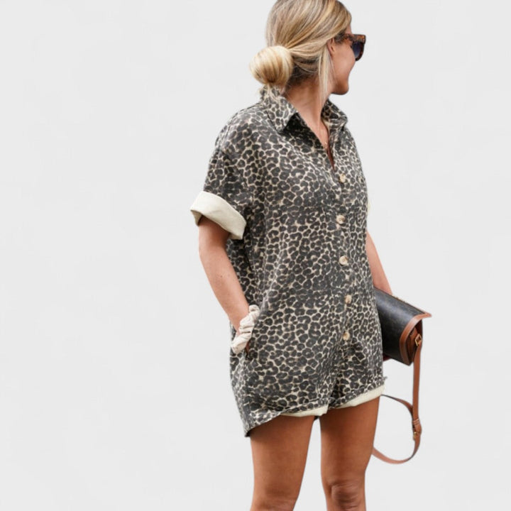 Nonette - Shirt dress with leopard print