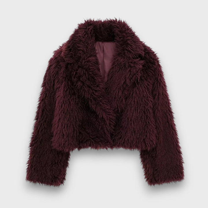 Mile – Luxury Faux Fur Coat in Deep Bordeaux