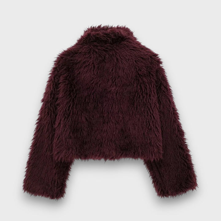 Mile – Luxury Faux Fur Coat in Deep Bordeaux