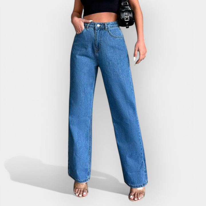 High Waist Jeans with Comfortable Wide Fit
