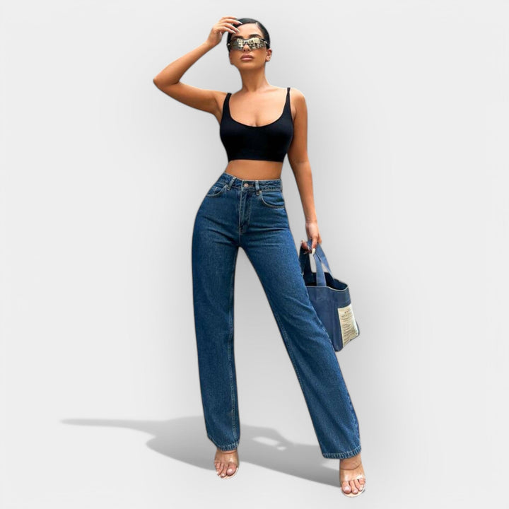 High Waist Jeans with Comfortable Wide Fit