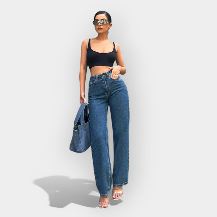 High Waist Jeans with Comfortable Wide Fit