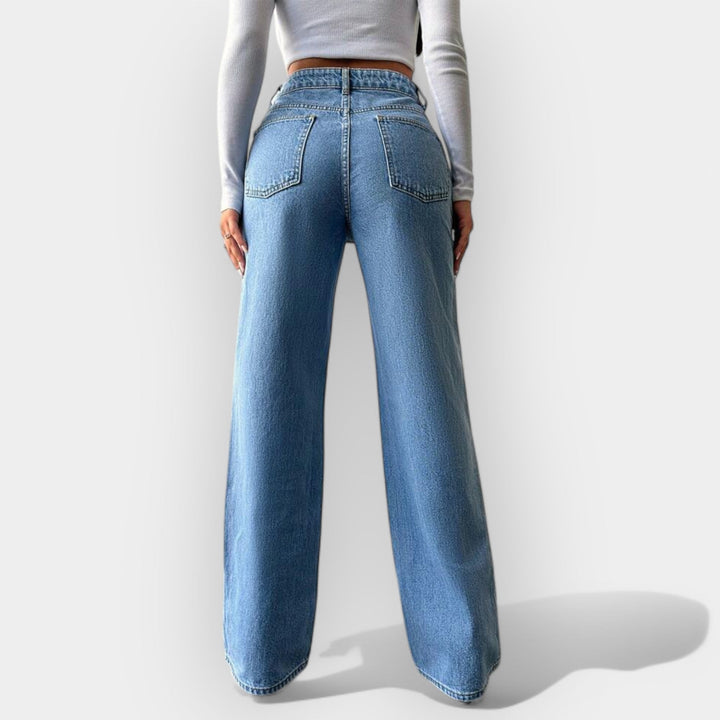 High Waist Jeans with Comfortable Wide Fit