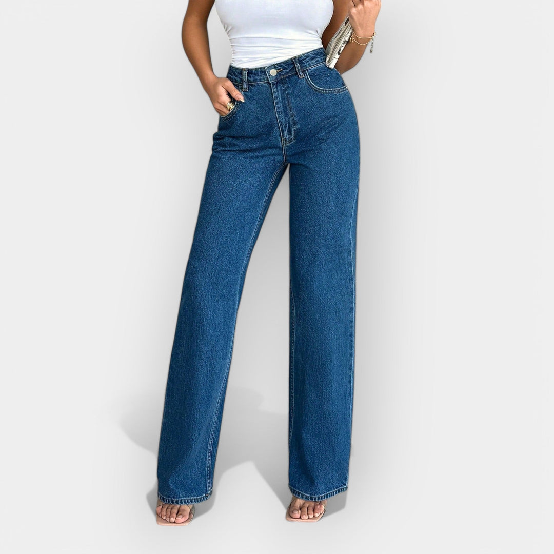 High Waist Jeans with Comfortable Wide Fit