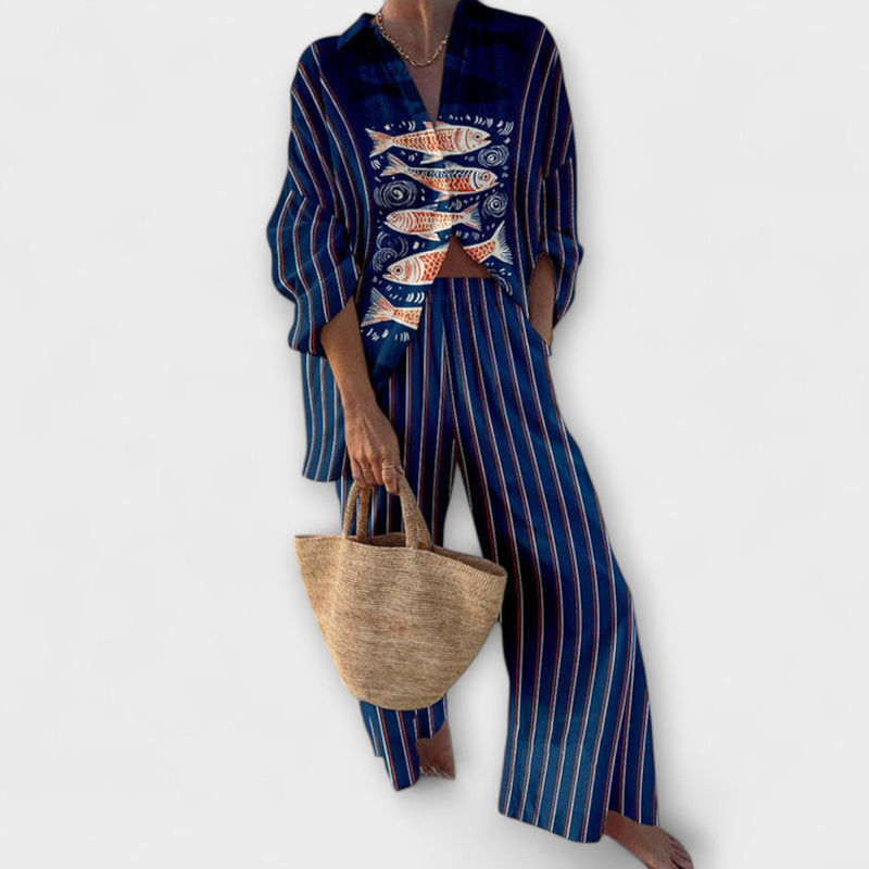 Zairin - Set with Cow Design in Blue