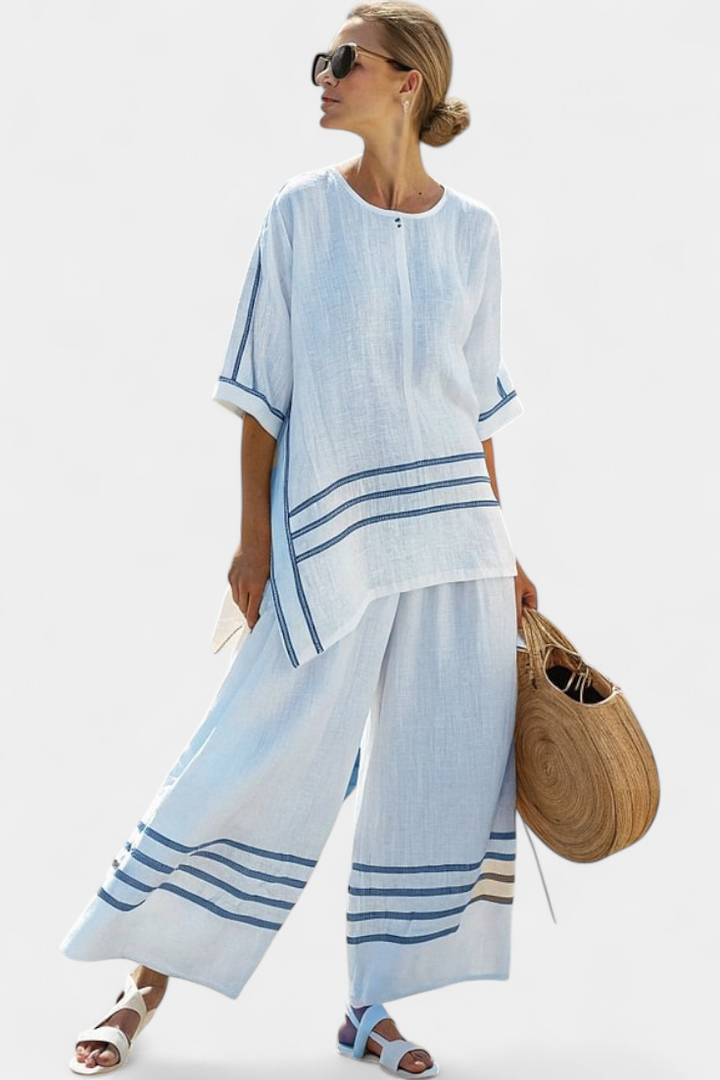 Seller with Wide Stripes and Asymmetrical Cut - Modern and Comfortable Style