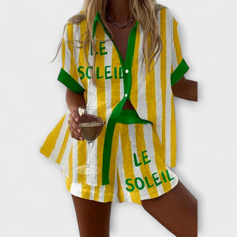 Halora – Stylish Yellow Striped Jumpsuit