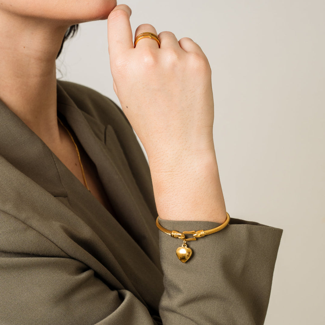 Gold Ring in Heart Shape