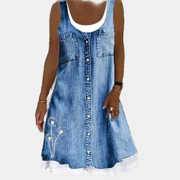 Bold and Elegant Denim Dress