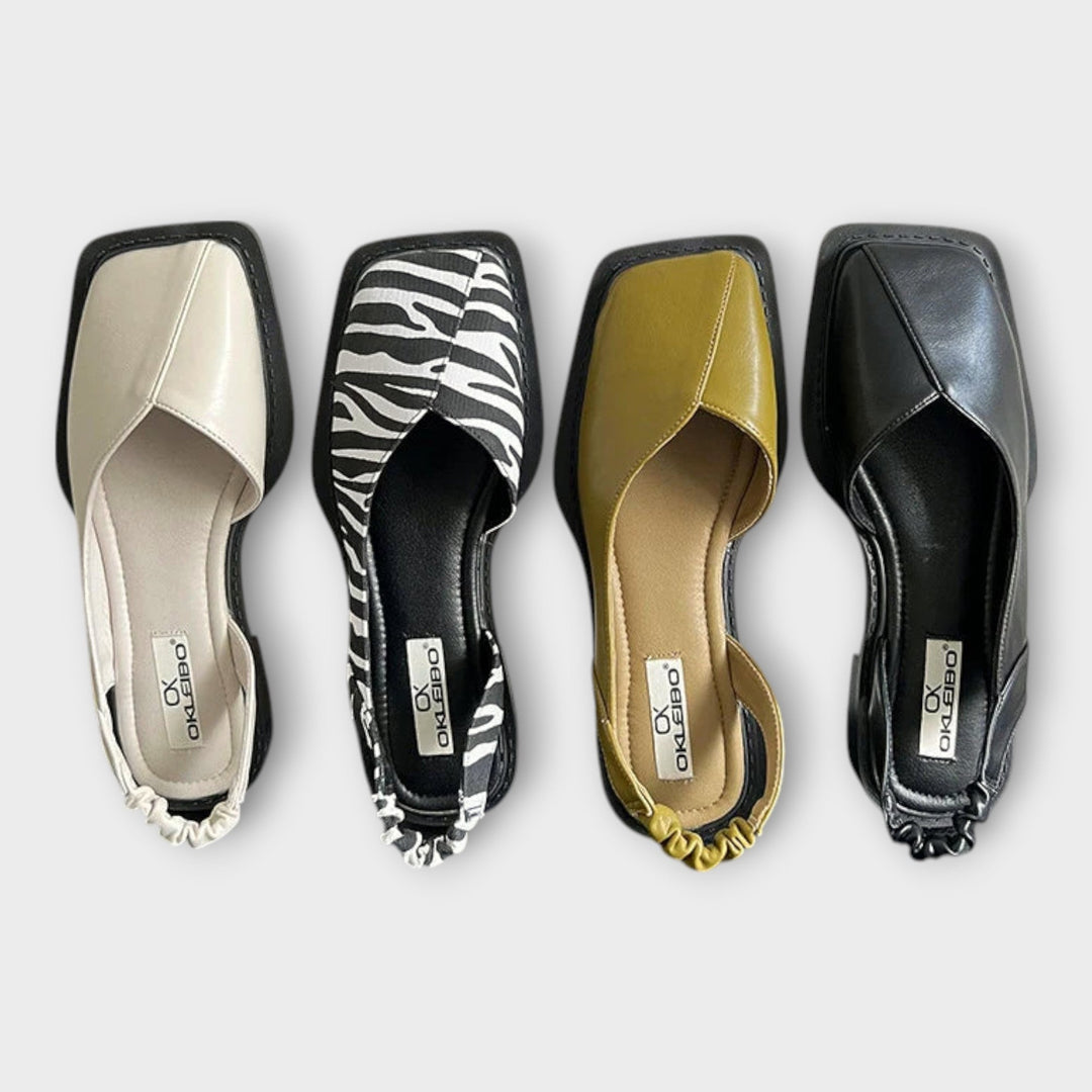 Moccasins in Faux Leather with Elastic Heel