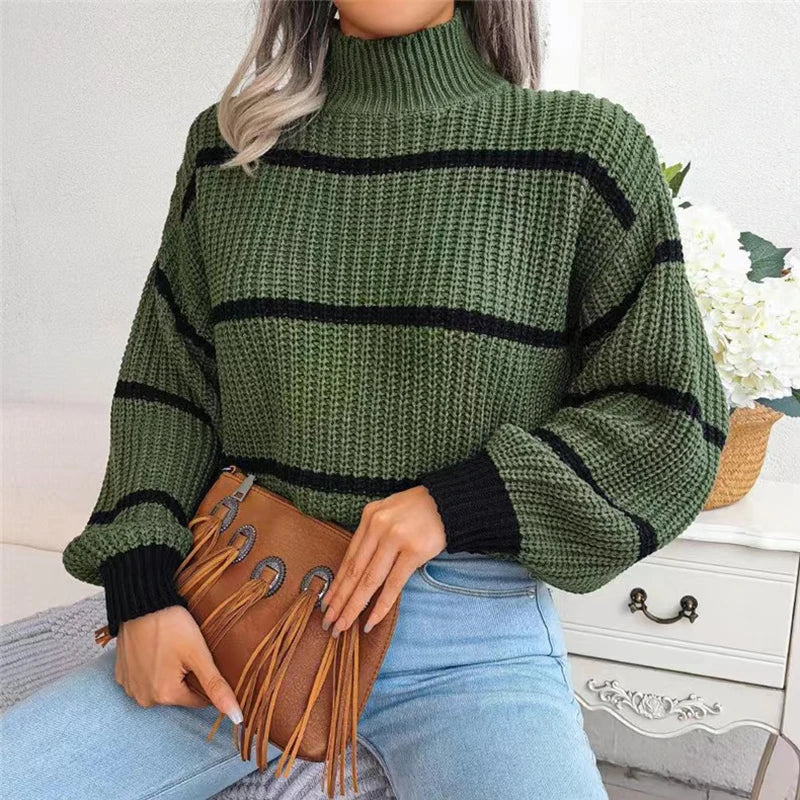 Sarah - High Neck Couture Sweater