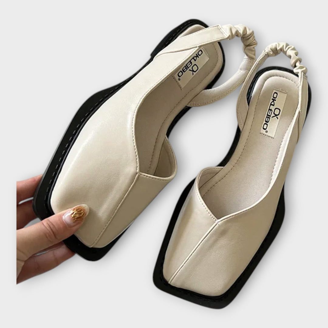 Moccasins in Faux Leather with Elastic Heel
