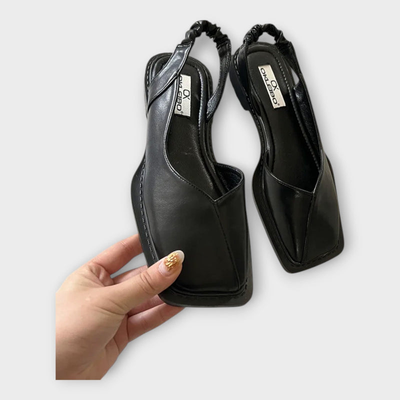 Moccasins in Faux Leather with Elastic Heel
