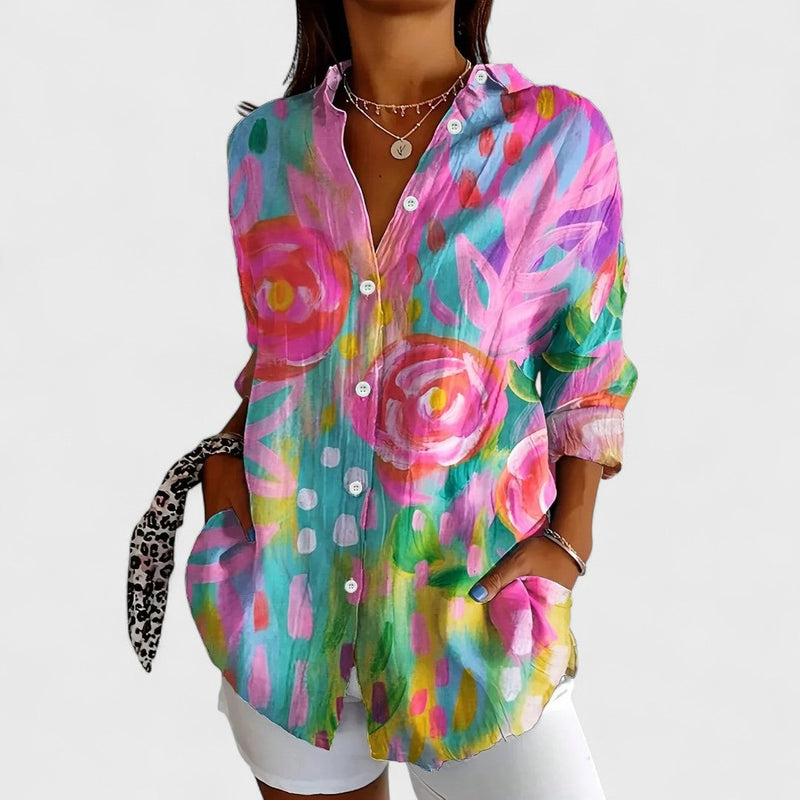 Annika - Colorful blouse with playful print