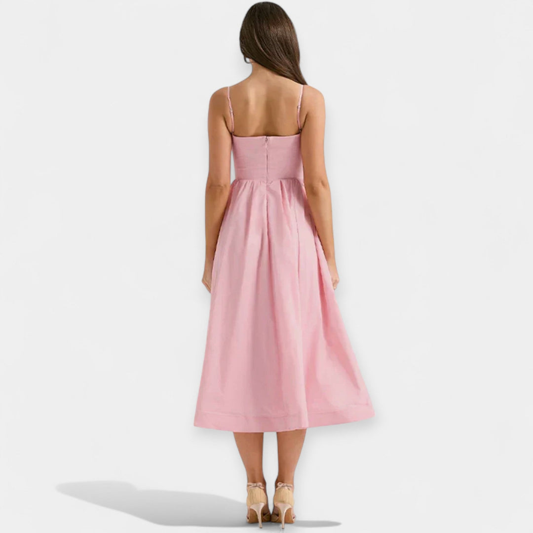 Mini Dress with Round Cut and Straps