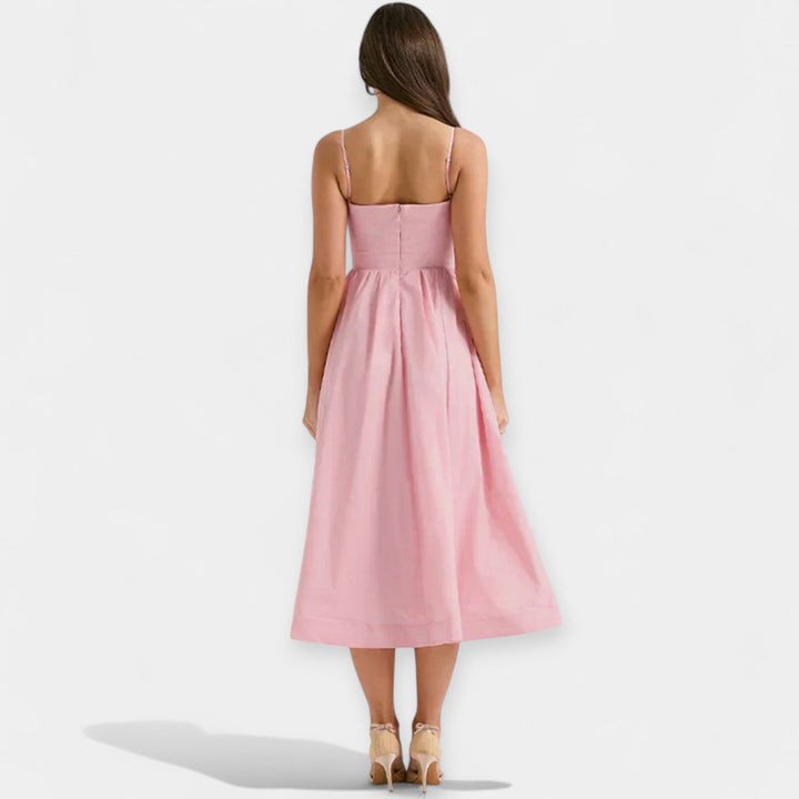 Mini Dress with Round Cut and Straps