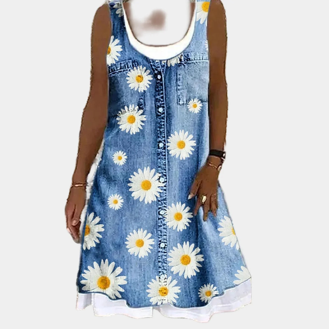 Bold and Elegant Denim Dress