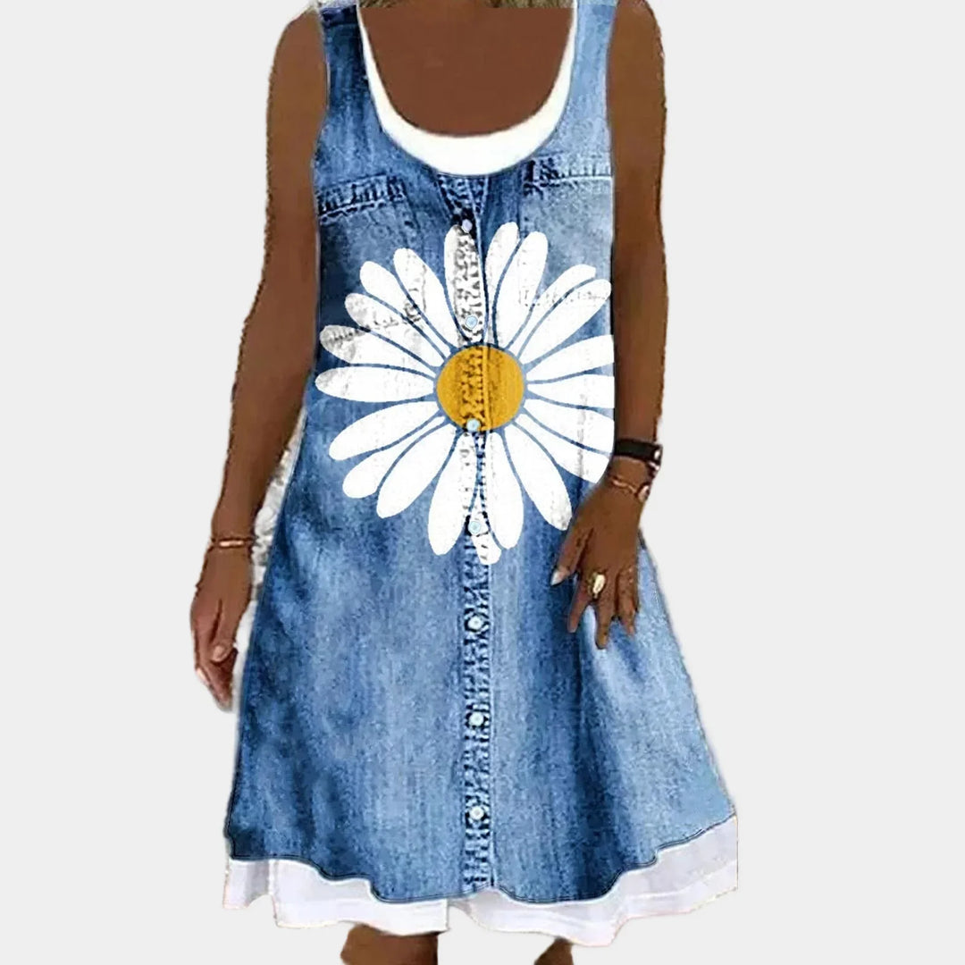 Bold and Elegant Denim Dress