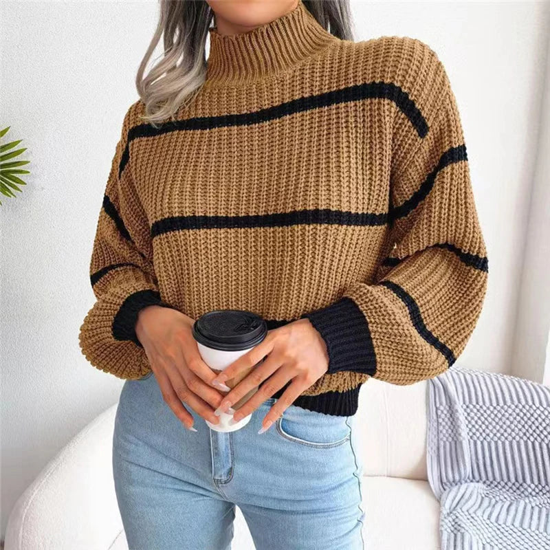 Sarah - High Neck Couture Sweater