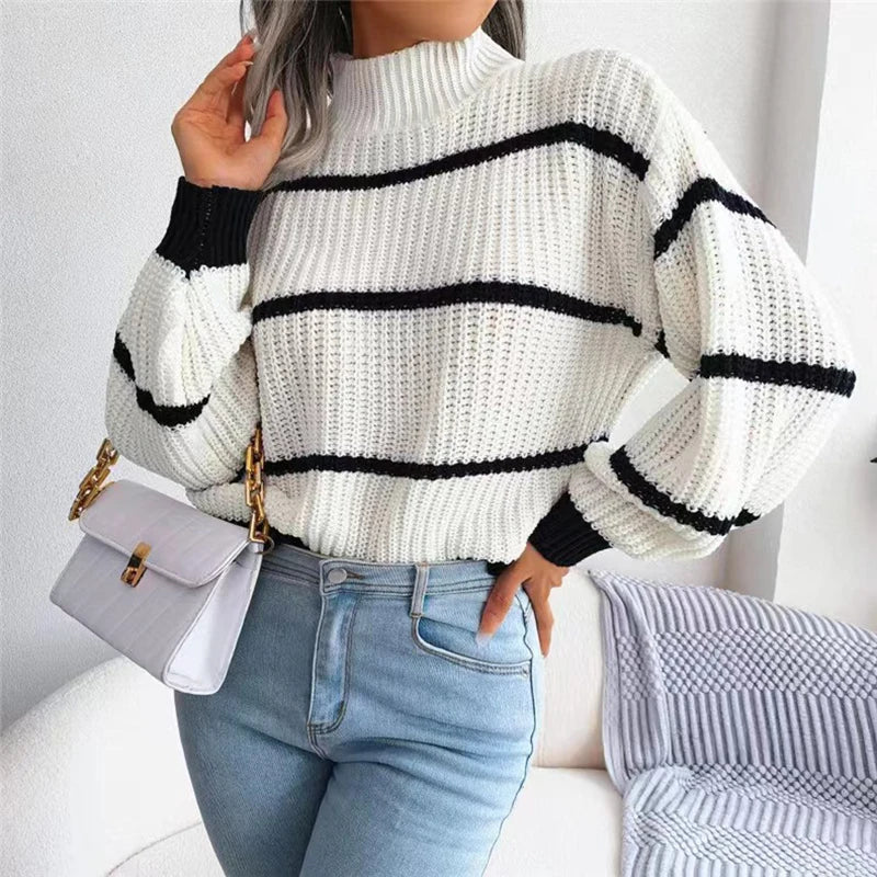 Sarah - High Neck Couture Sweater