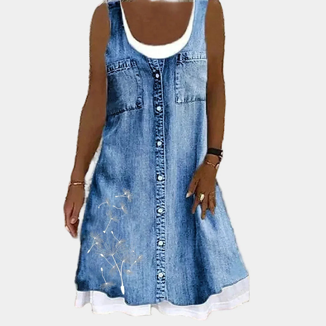 Bold and Elegant Denim Dress