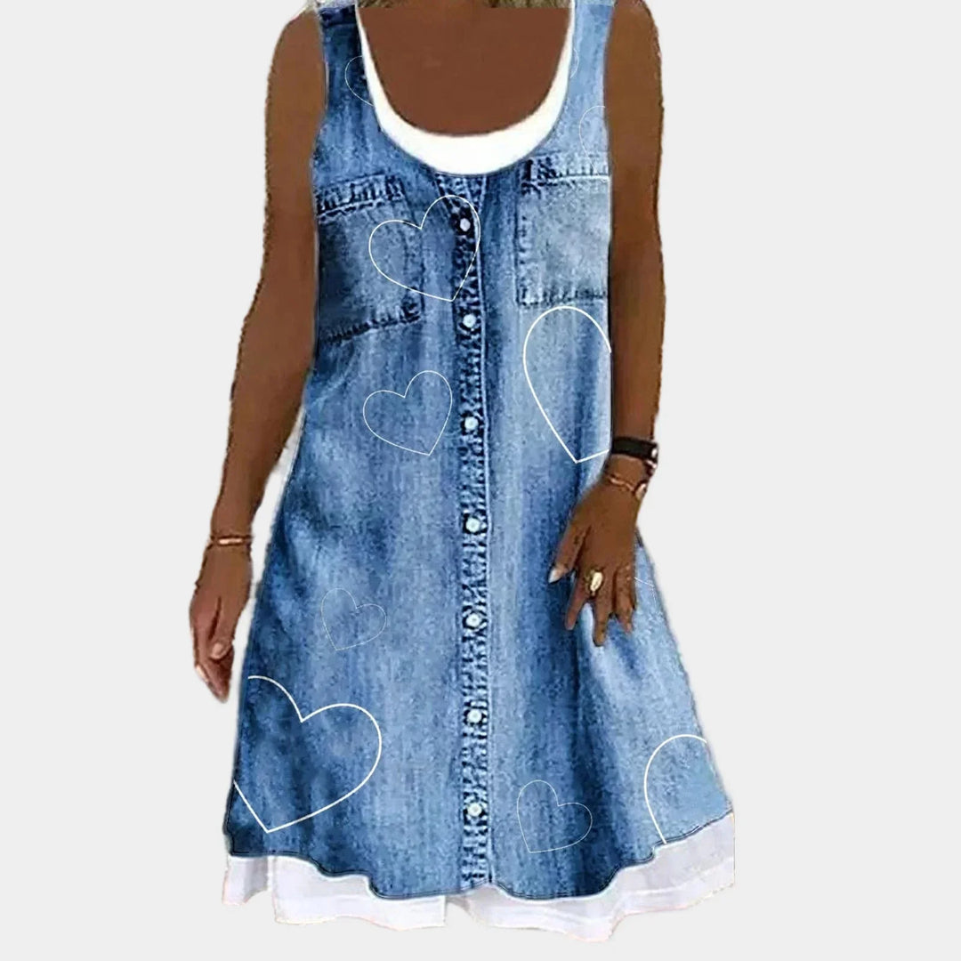Bold and Elegant Denim Dress