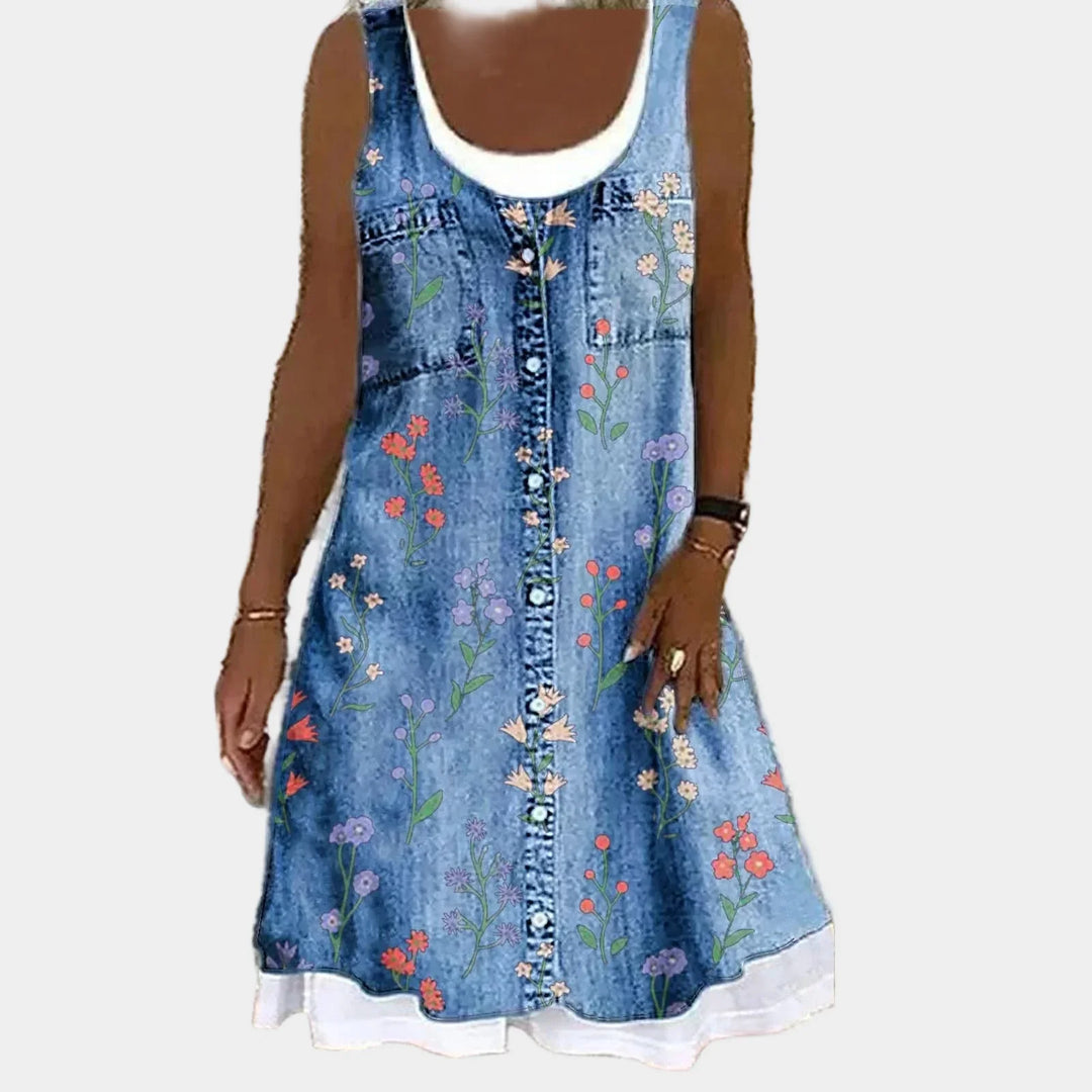 Bold and Elegant Denim Dress