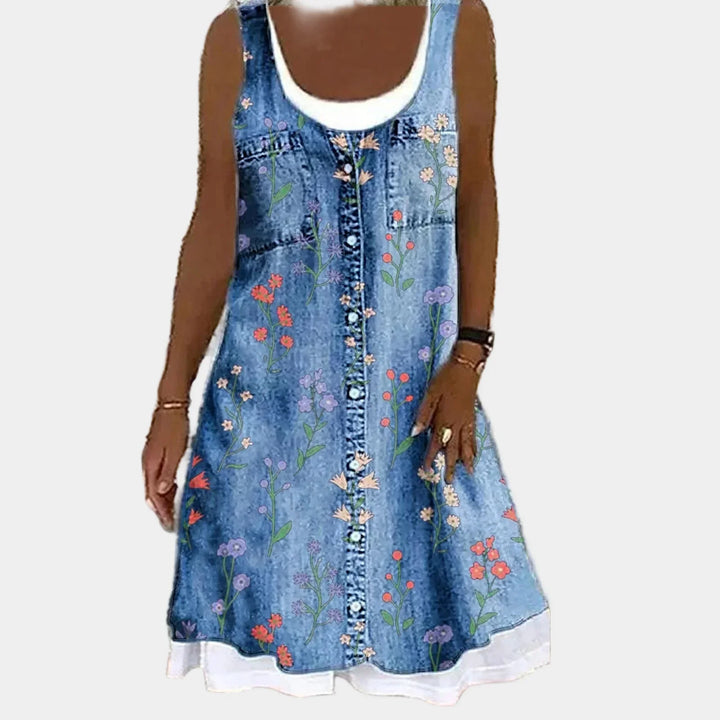 Bold and Elegant Denim Dress