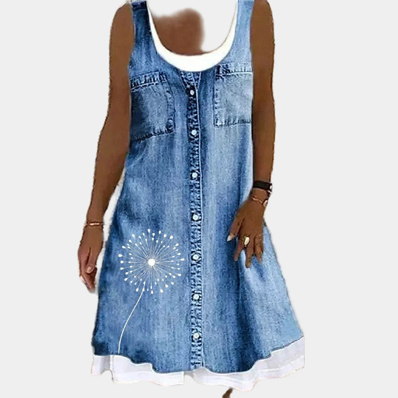 Bold and Elegant Denim Dress