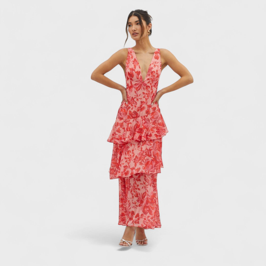 Faye - Flower Turno Midi Dress