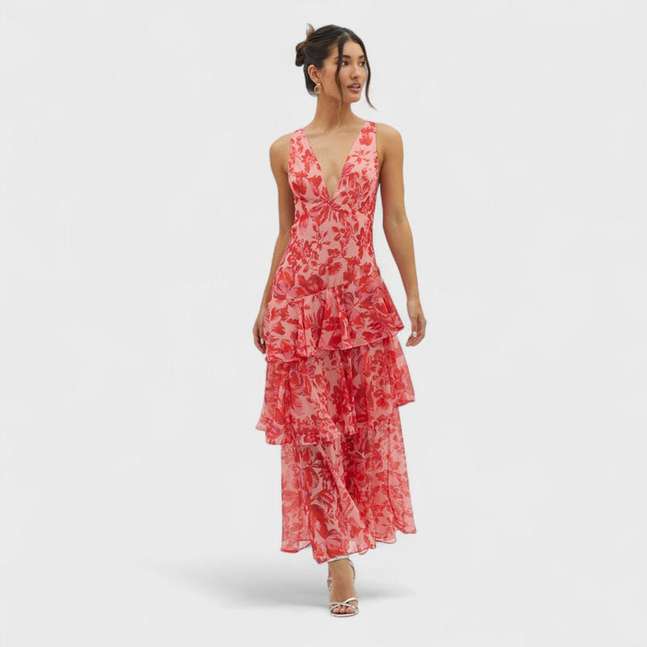 Faye - Flower Turno Midi Dress