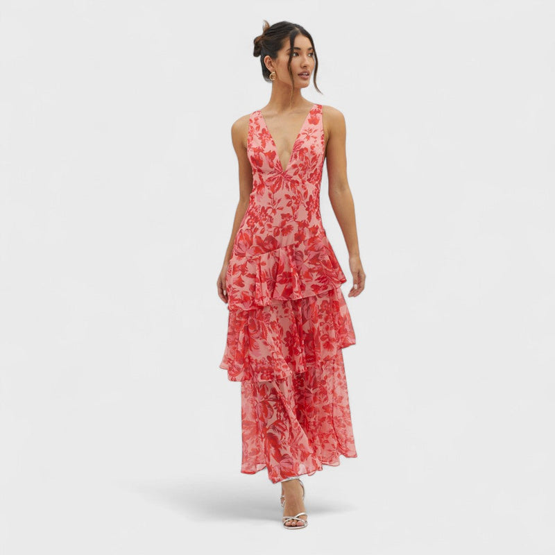 Faye - Flower Turno Midi Dress