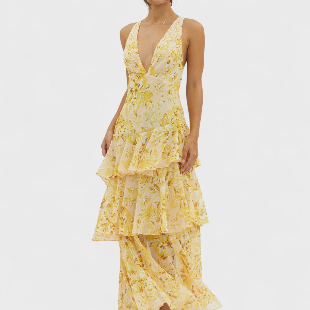 Faye - Flower Turno Midi Dress