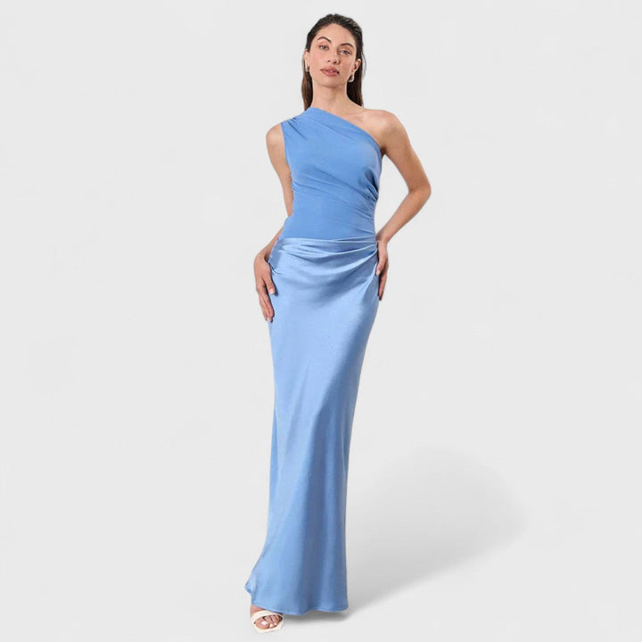 Amber - One-shoulder satin long dress
