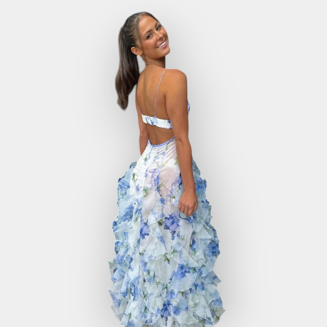 Maxi Dress with Adjustable Ruffles