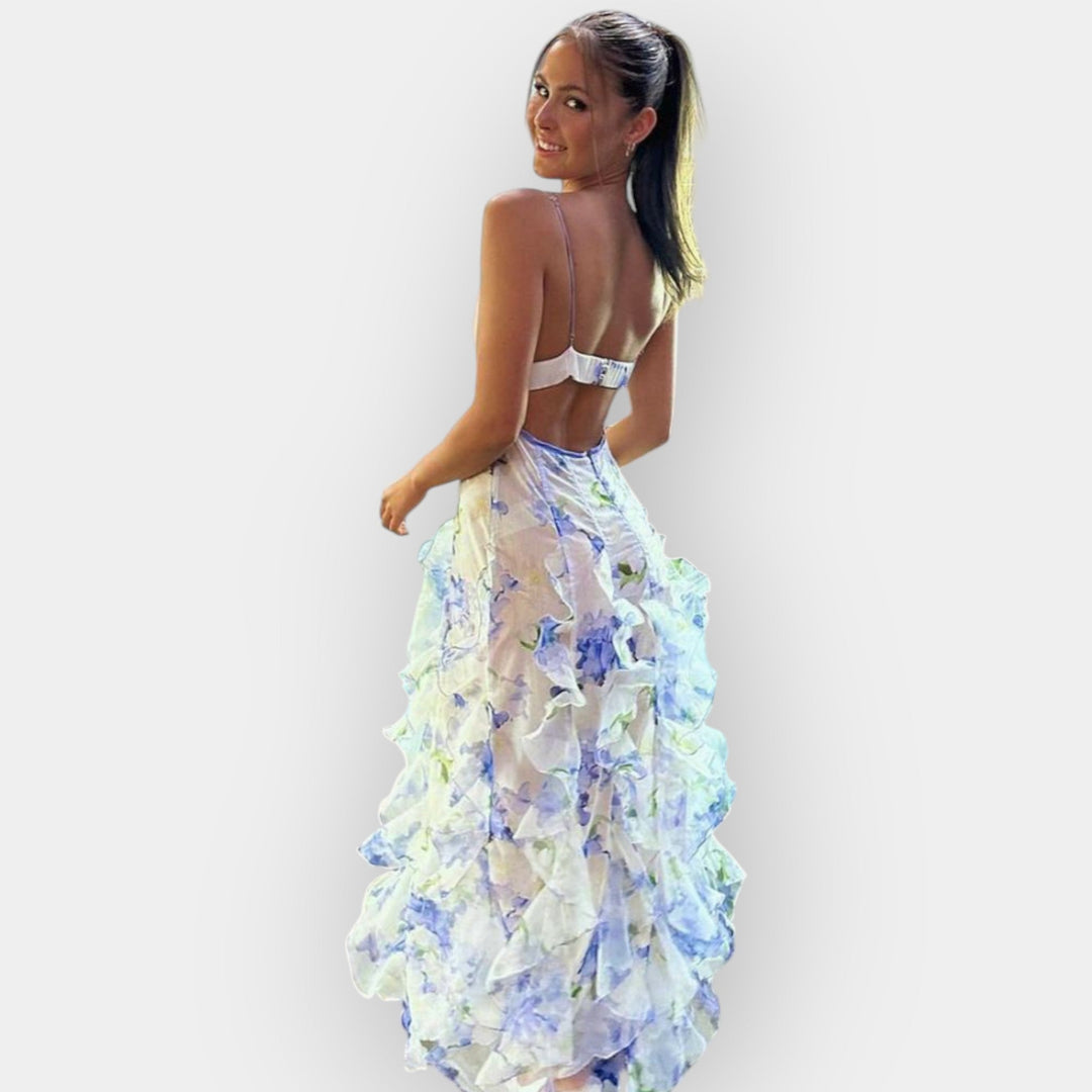 Maxi Dress with Adjustable Ruffles