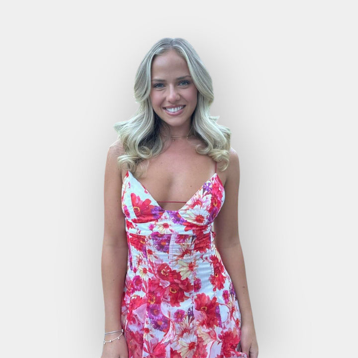 Maxi Dress with Adjustable Ruffles