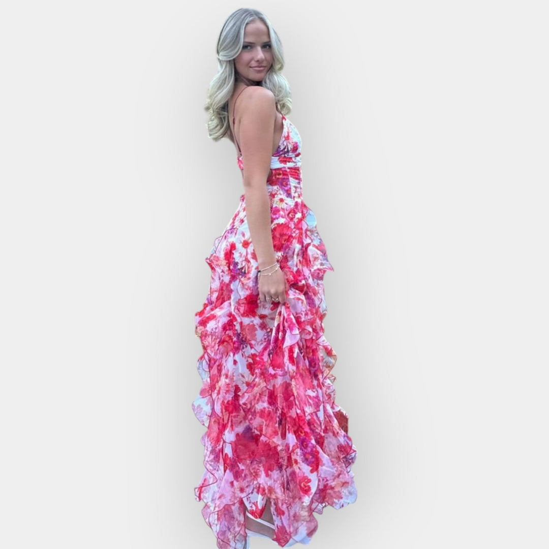 Maxi Dress with Adjustable Ruffles