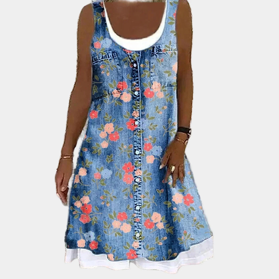 Bold and Elegant Denim Dress