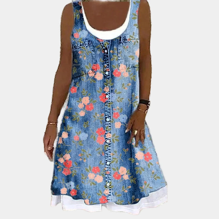 Bold and Elegant Denim Dress