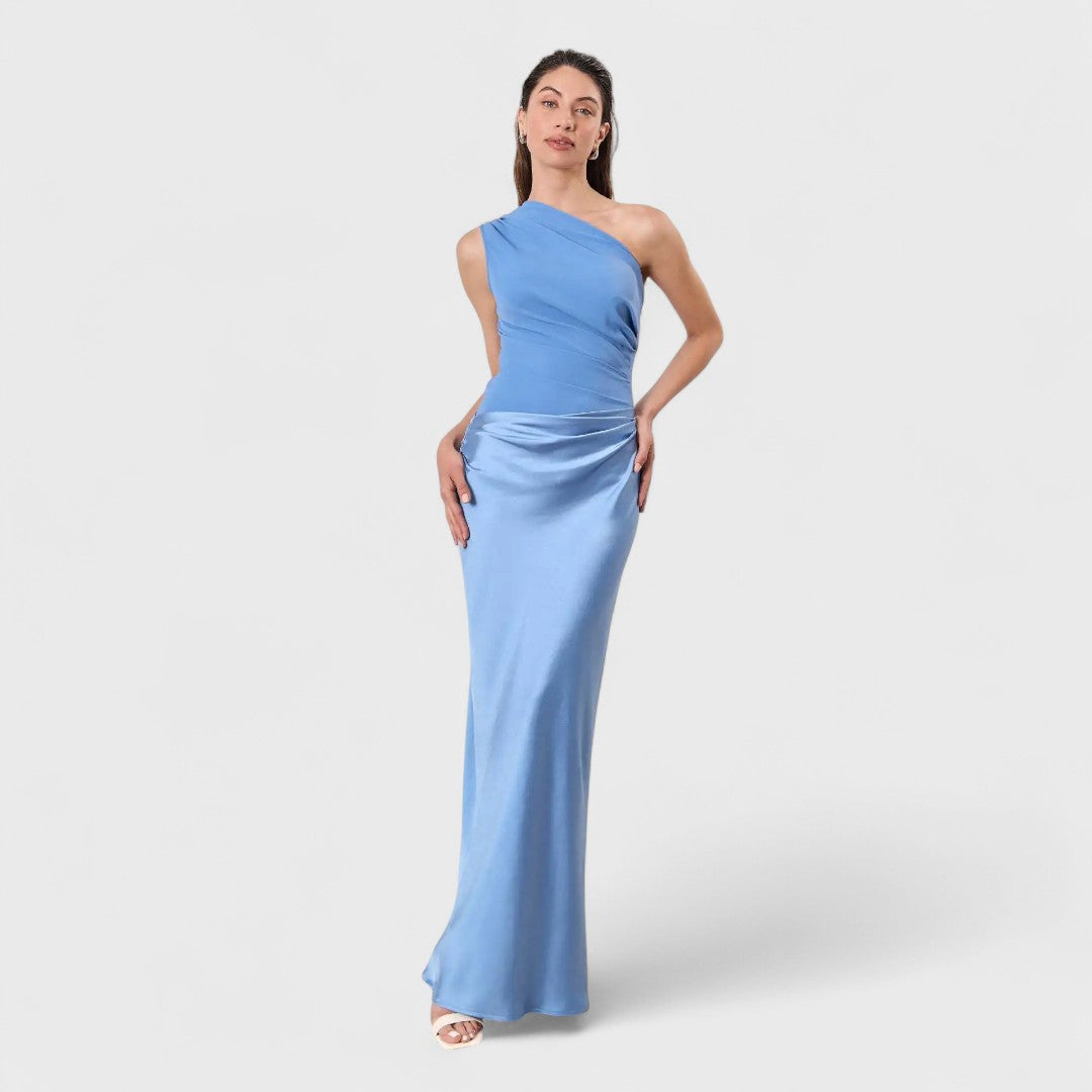 Amber - One-shoulder satin long dress